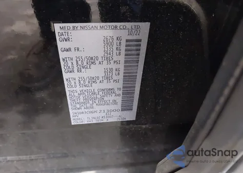 2023 Nissan Pathfinder Sl 4Wd z USA, uszkodzony, nr VIN 5N1DR3CD6PC213000